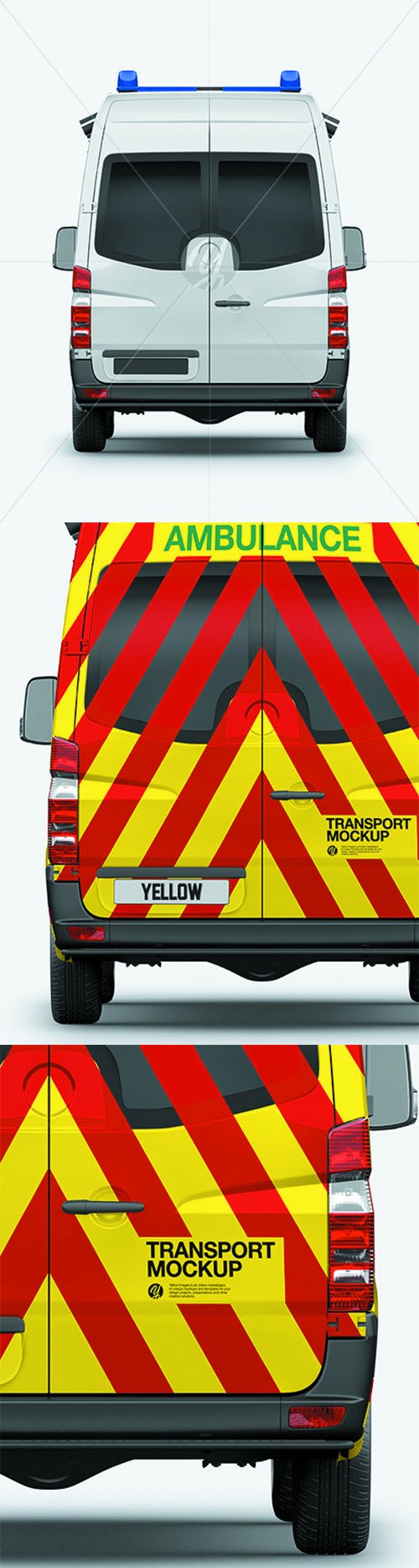 Van Ambulance Mockup - Back View 68480 TIF