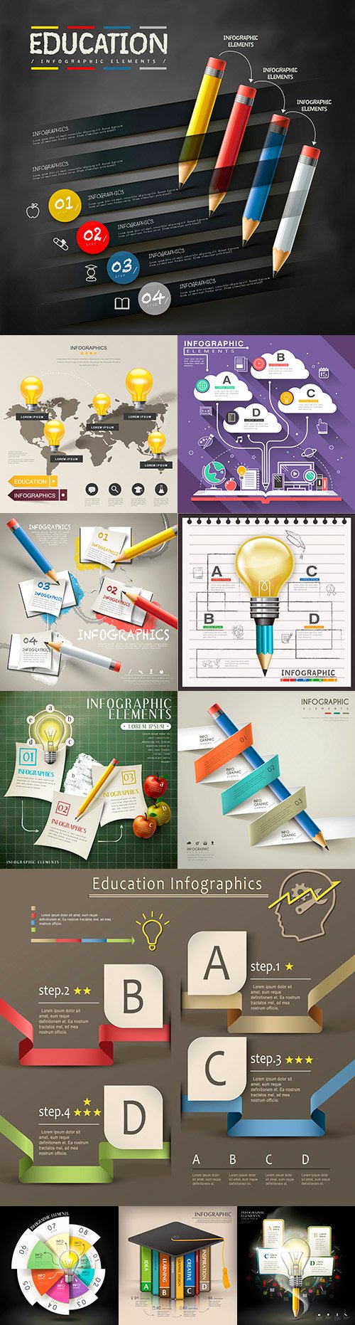 Business infographics options elements collection 162