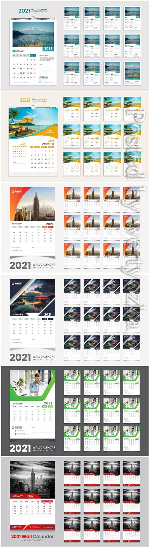 Desk calendar 2021 template design for new year vol 3