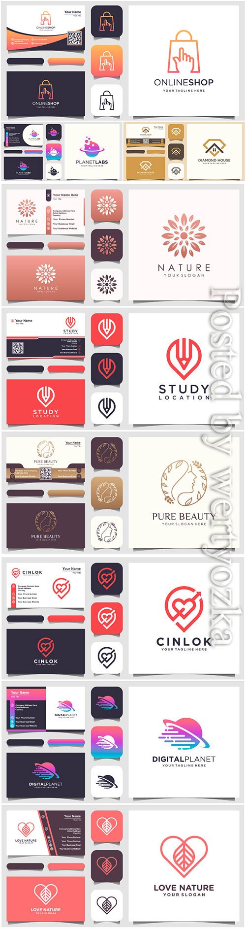 Vector logo design and business card template