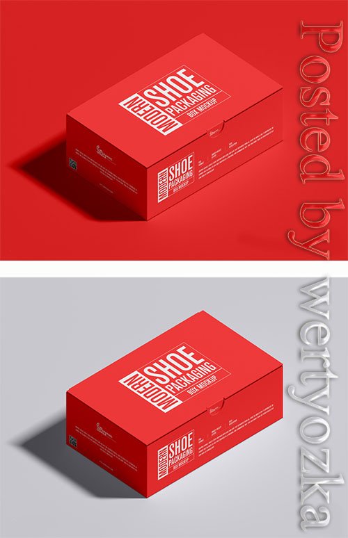 Modern Shoe Packaging Box Mockup PSD