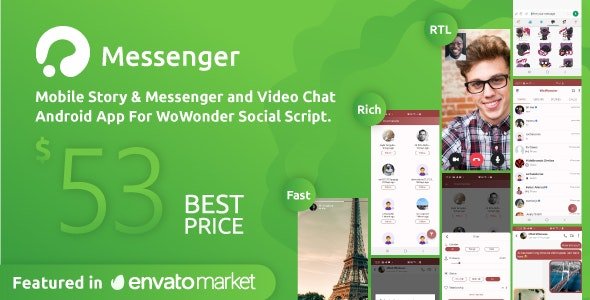 CodeCanyon - WoWonder Android Messenger v3.7 - Mobile Application for WoWonder Social Script - 19034167