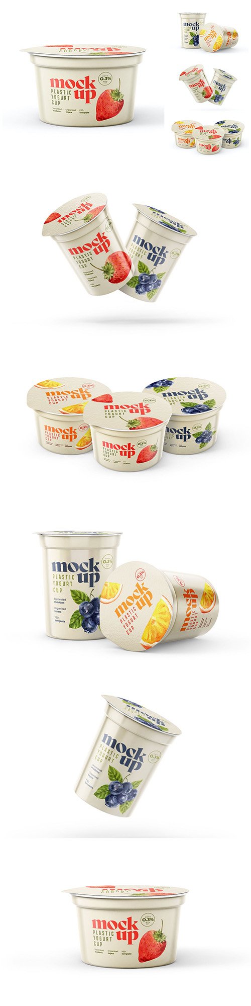 Yogurt Cup Mockup Set | Packaging Design