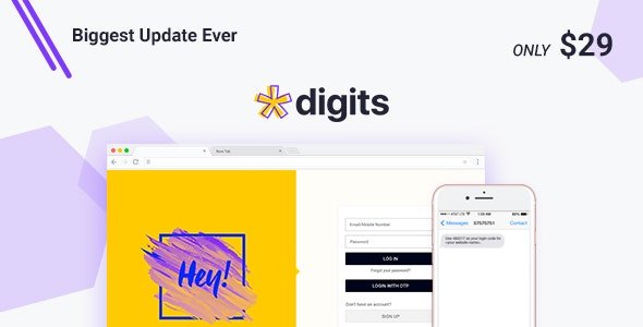 CodeCanyon - Digits v8.1.1 - WordPress Mobile Number Signup and Login - 19801105 - NULLED + Digits Add-Ons