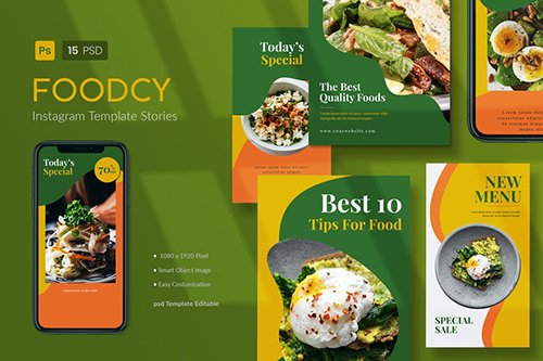 Green Food Instagram Stories Template