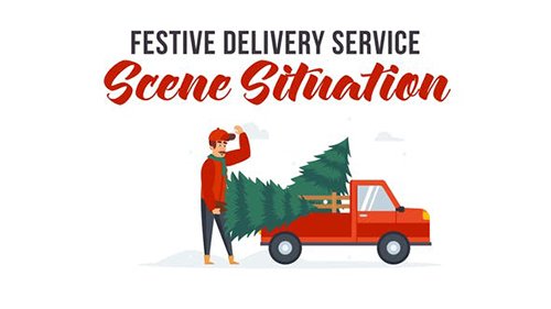 Festive delivery service - Explainer Elements 29437352