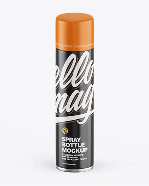 Glossy Spray Bottle w/ Matte Cap Mockup 53476