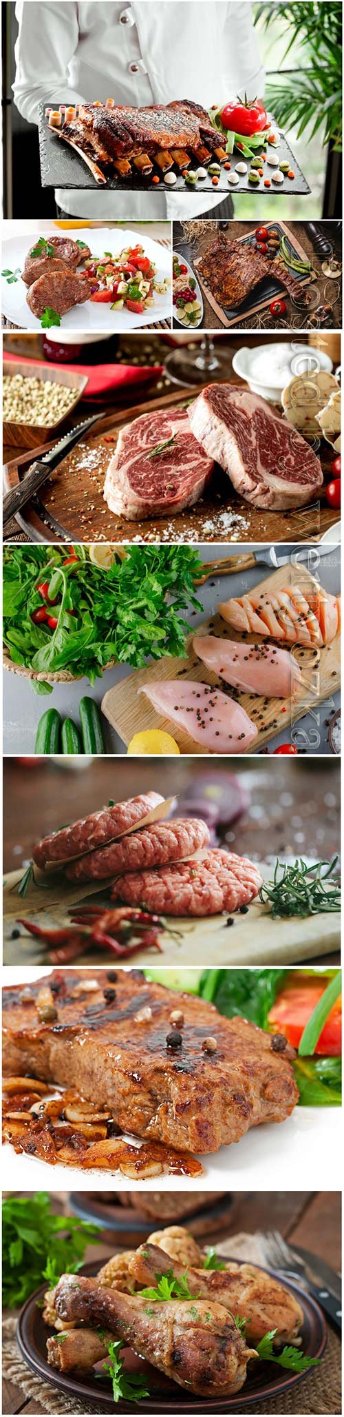 Delicious meat dishes stock photo