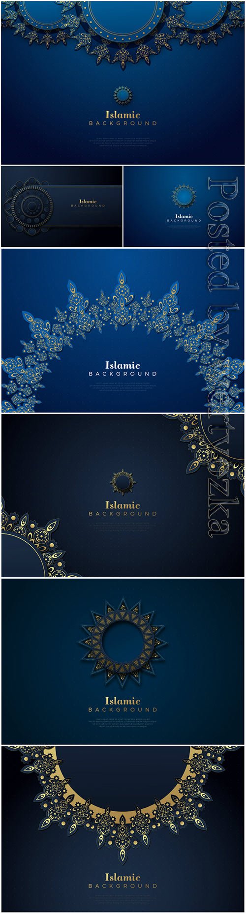Islamic background with elegant gold circle ornament