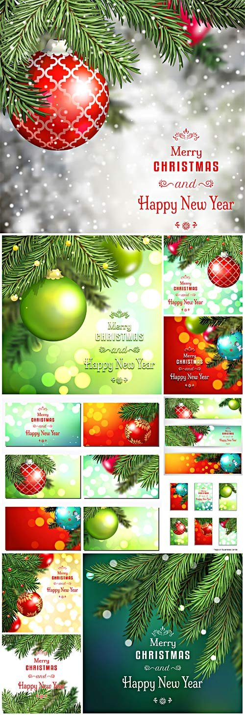 New Year and Christmas illustrations in vector №12