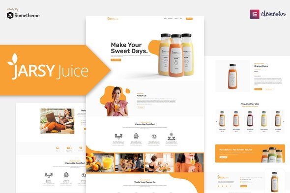 ThemeForest - Jarsy Juice v1.0.4 - Drink Brand Elementor Template Kit - 29664893