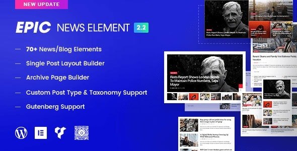 CodeCanyon - Epic News Elements v2.3.1 - News Magazine Blog Element & Blog Add Ons for Elementor & WPBakery Page Builder - 22369850 - NULLED