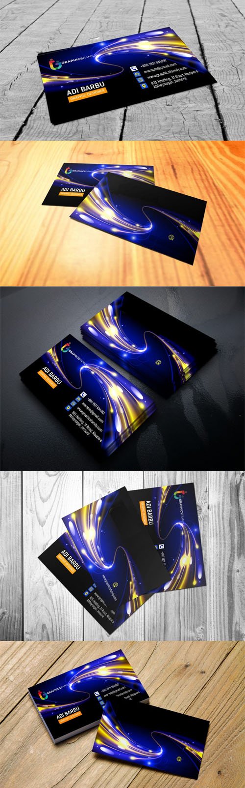 Futuristic Business Card PSD Mockup