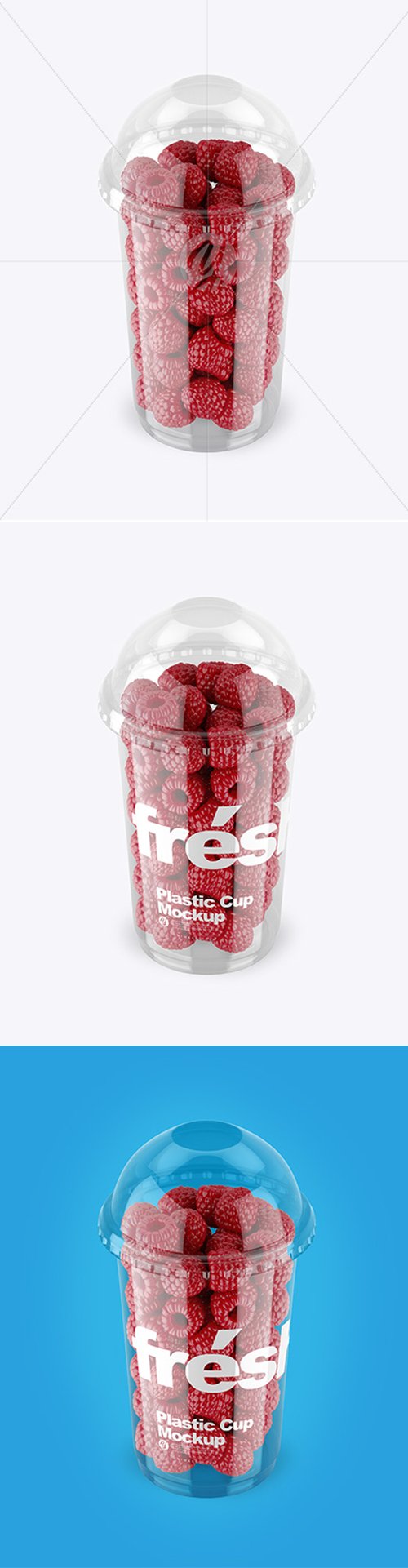 Plastic Cup With Raspberries Mockup 43179 TIF