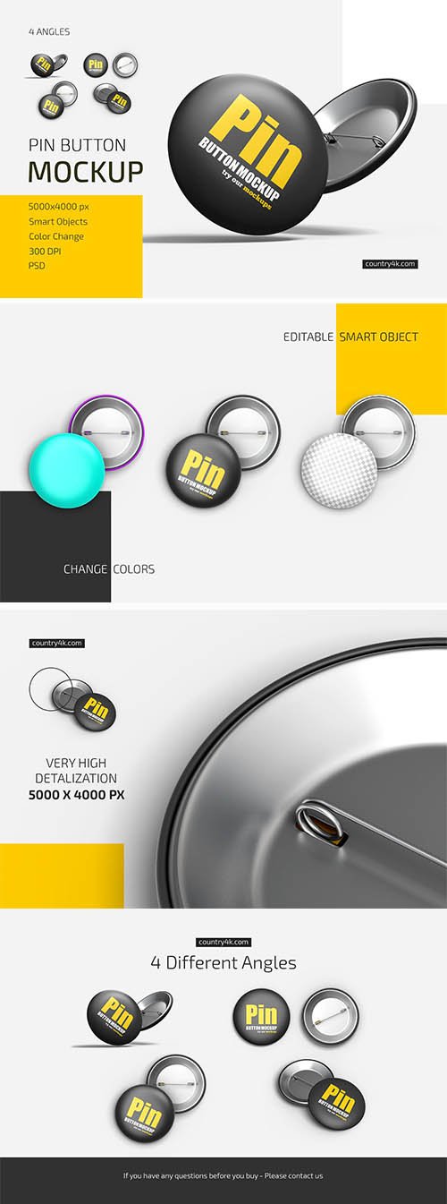 CreativeMarket - Pin Button Mockup Set - 5724842