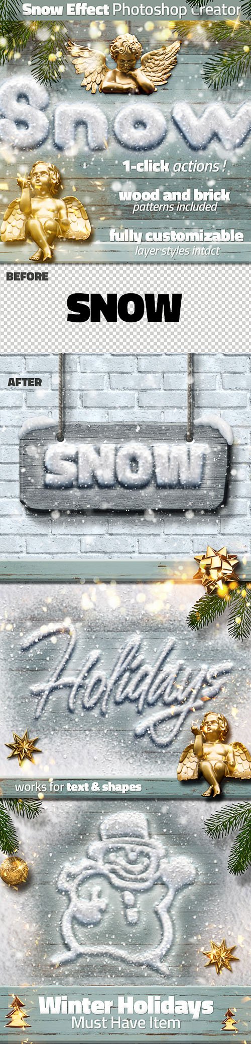 Snow Effect Photoshop Creater - Actions, Brushes & Patterns