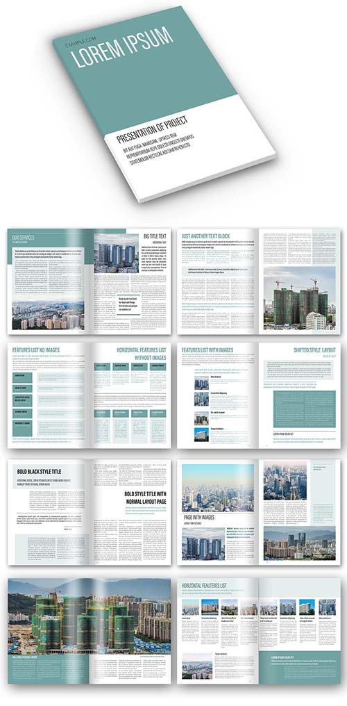 Simple Corporate Brochure Layout with Calm Green - 401853614