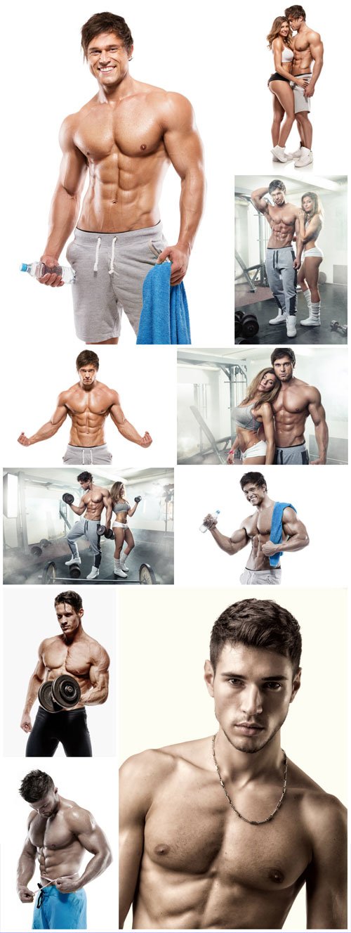 Handsome athletic men stock photo