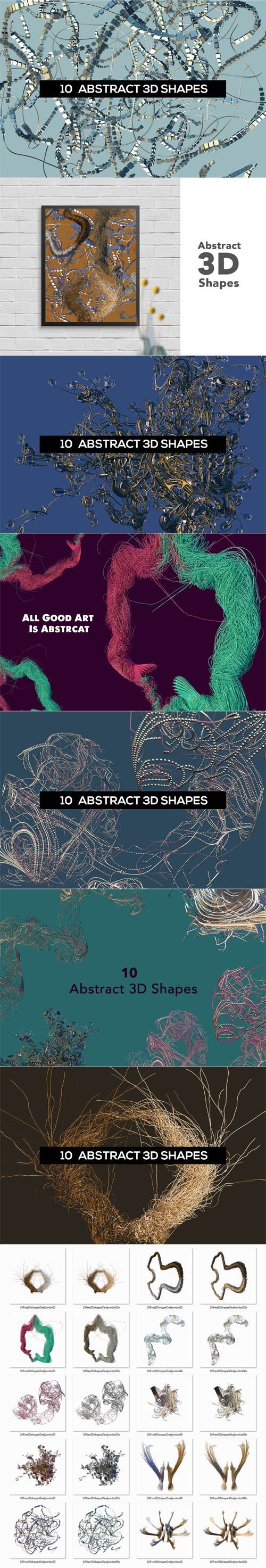 10 Abstract Futuristic 3D Shapes