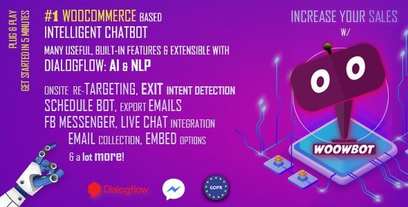 CodeCanyon - ChatBot for WooCommerce - Retargeting, Exit Intent, Abandoned Cart, Facebook Live Chat - WoowBot v12.4.0 - 21426656