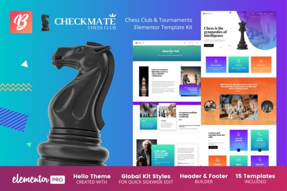 ThemeForest - CheckMate v1.0.1 - Chess Club & Tournaments Elementor Template Kit - 29880542