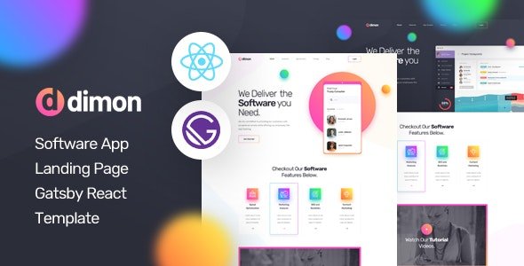 ThemeForest - Dimon v1.0 - Gatsby React App Landing Page Template - 29796340