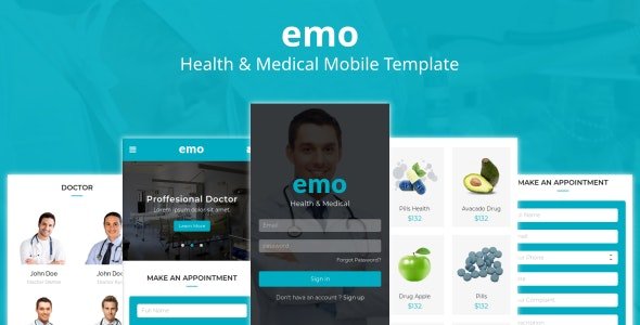 ThemeForest - Emo v1.0 - Health & Medical Mobile Template - 23052651