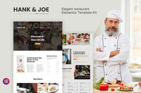 ThemeForest - Hank & Joe v1.0.0 - Elegant Restaurant Elementor Template Kit - 29932166