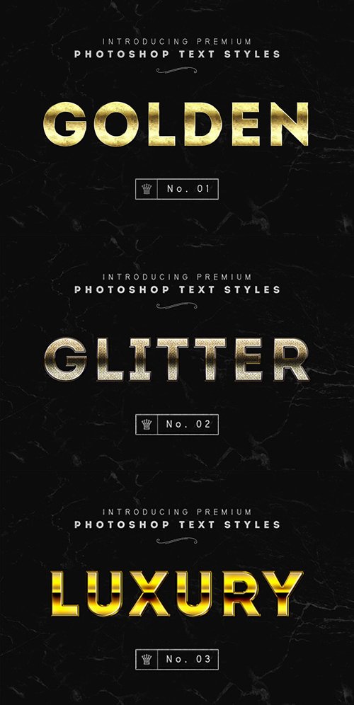 Golden, Glitter and Luxury Text Styles for Photoshop