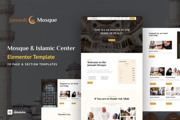 ThemeForest - Jamaah v1.0.0 - Mosque & Islamic Center Elementor Template Kit - 29966905