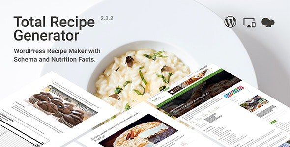 CodeCanyon - Total Recipe Generator v2.3.2 - WordPress Recipe Maker with Schema and Nutrition Facts - 19410410