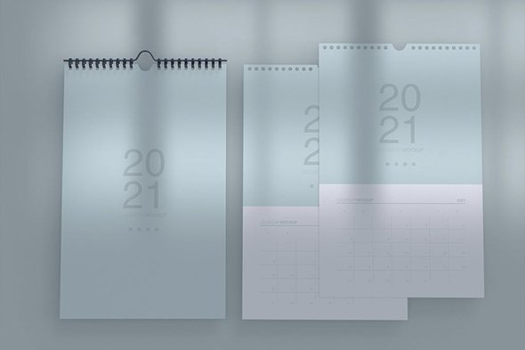 Spiral Calendars Mockup PSD