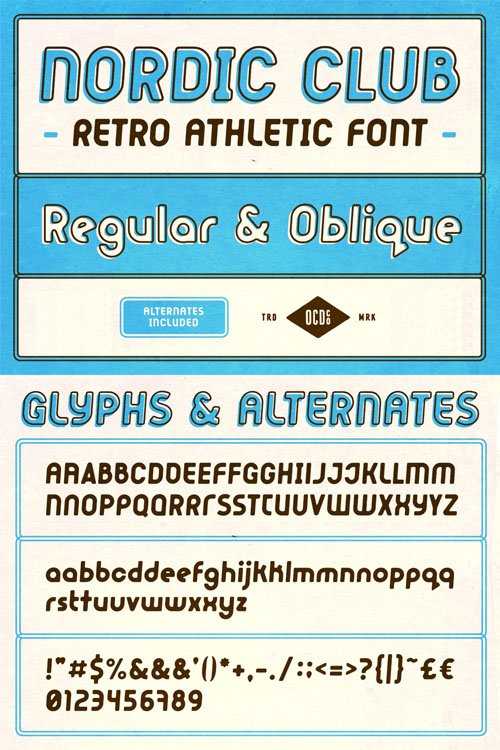 Nordic Club - Retro Athletic Sans Serif Font [2-Weights]