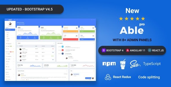 ThemeForest - Able pro v8.0.5 - Bootstrap 4, Angular 11 & React Redux Admin Template - 19300403