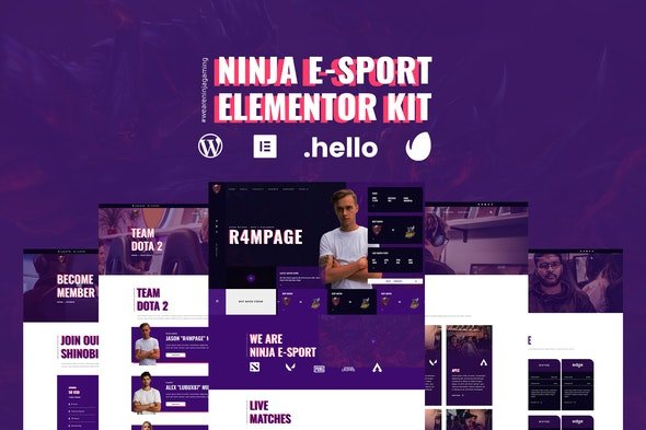 ThemeForest - Ninja v1.0.0 - Esports & Gaming Elementor Template Kit - 30093152