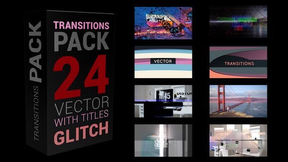 VideoHive - Glitch Transitions Pack 4K - 30240760
