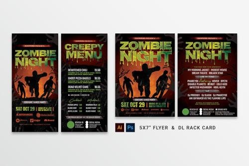 Zombie Night Halloween Flyer/Table Tent