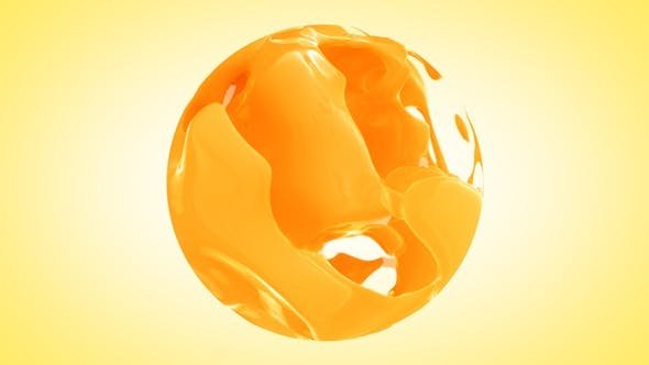 VideoHive - Orange Juice Splash In Sphere - 30274073