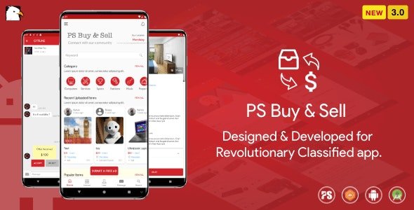 CodeCanyon - PS BuySell ( Olx, Mercari, Offerup, Carousell, Buy Sell ) Clone Classified App v3.0 - 24220109