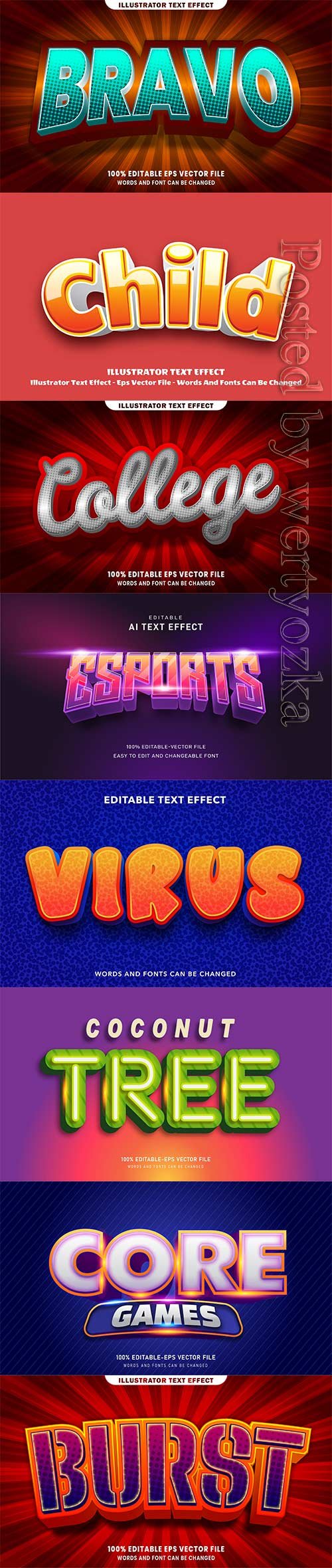 3d editable text style effect vector vol 251