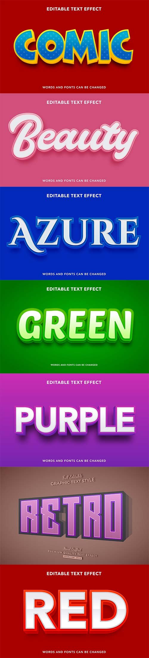 3d editable text style effect vector vol 247