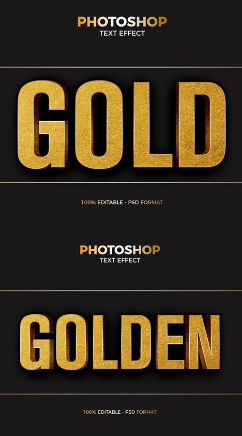Gold Foil Photoshop PSD Text Effect