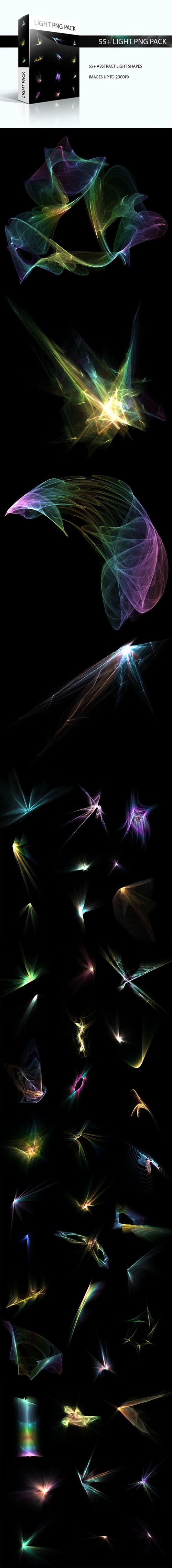 50+ Abstract Light Shapes PNG Pack