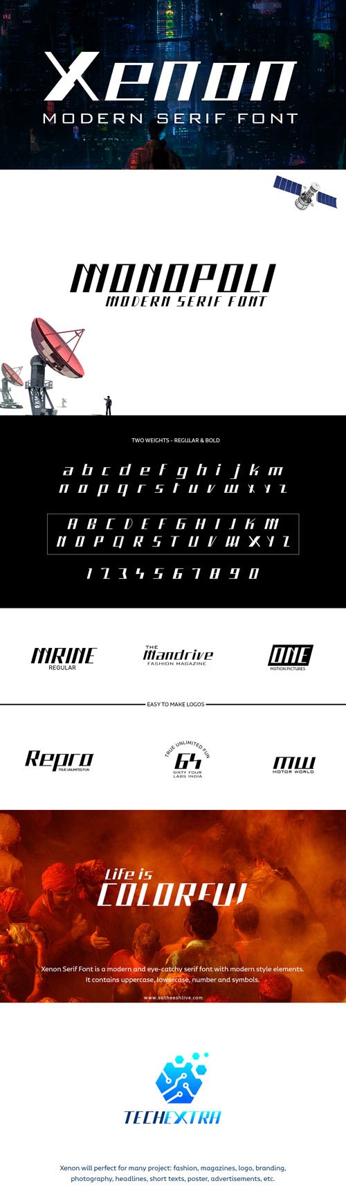 Xenon Modern Minimalist San Serif Font Family [3-Weights]