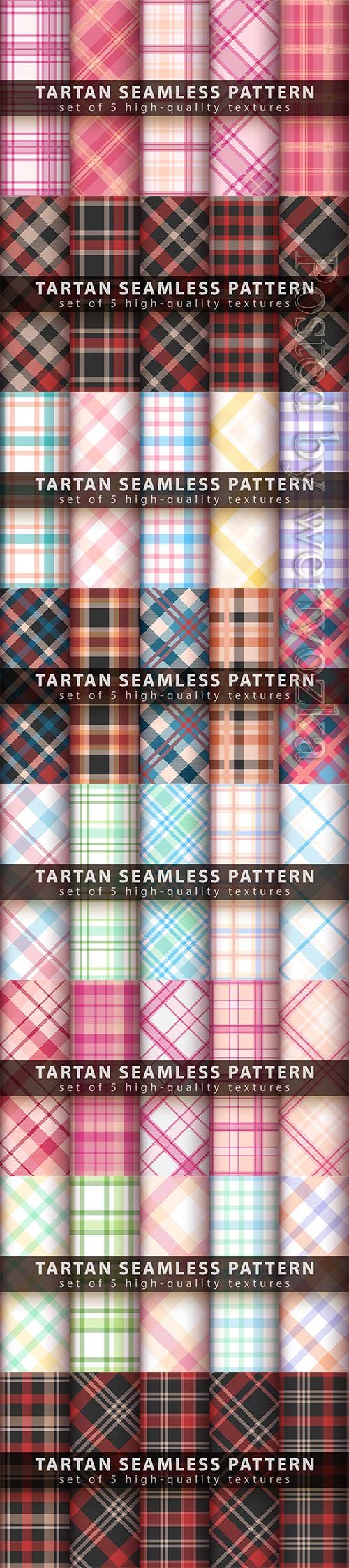 Set of classic tartan seamless pattern
