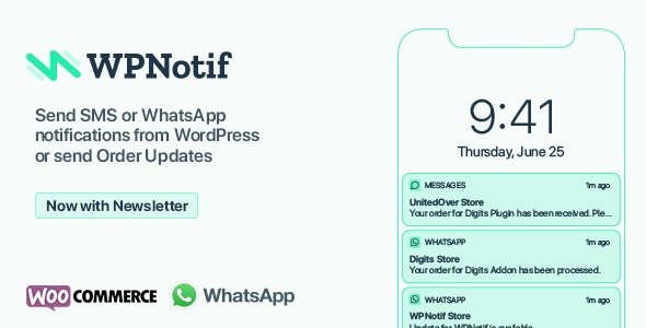 CodeCanyon - WPNotif v2.8.5 - WordPress SMS & WhatsApp Message Notifications - 24045791 - NULLED + WPNotif Add-Ons