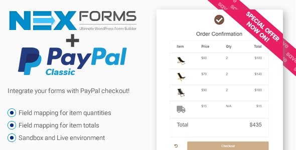 CodeCanyon - PayPal for NEX-Forms v7.5.12.1 - 12311864