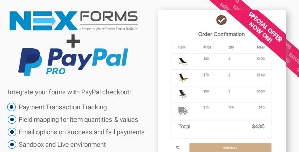CodeCanyon - PayPal Pro for NEX-Forms v7.5.12.1 - 22449576