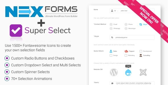 CodeCanyon - Super Selection Form Field for NEX-Forms v7.5.12.1 - 23748570