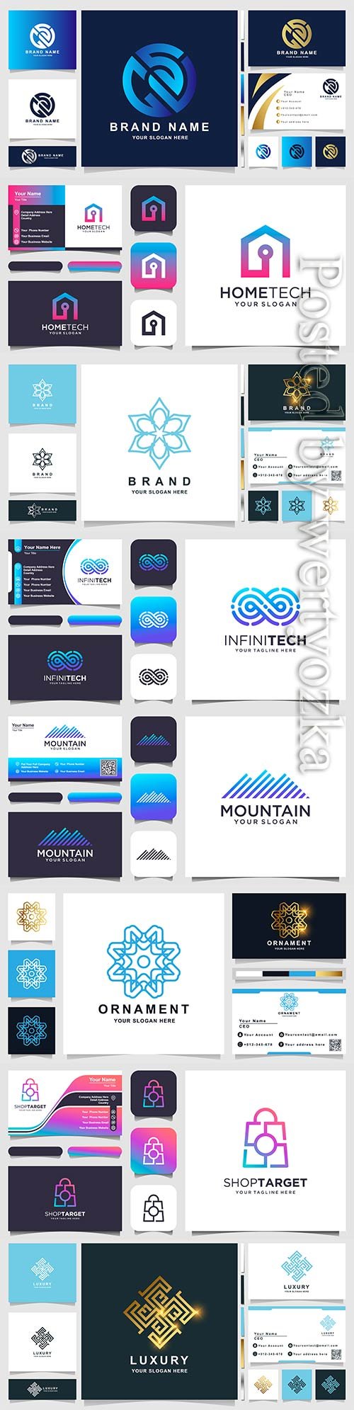 Logo design and business card vector template